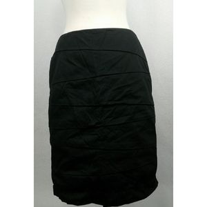 WHBM Black rushed gatered pencil skirt size 12
